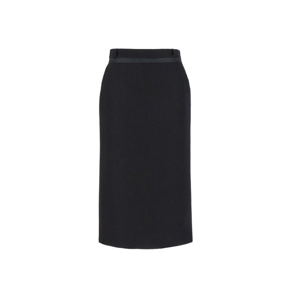 Fendi Black Virgin Wool Long Skirt for Women