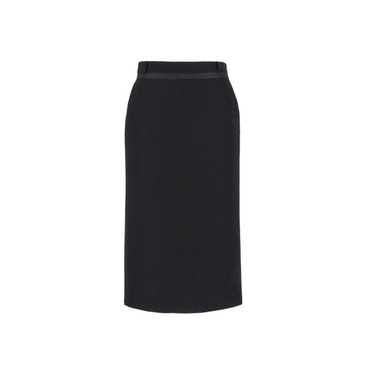 Fendi Black Virgin Wool Long Skirt for Women