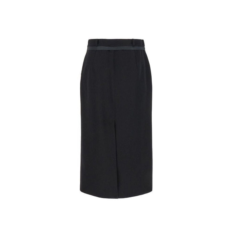 Fendi Black Virgin Wool Long Skirt for Women