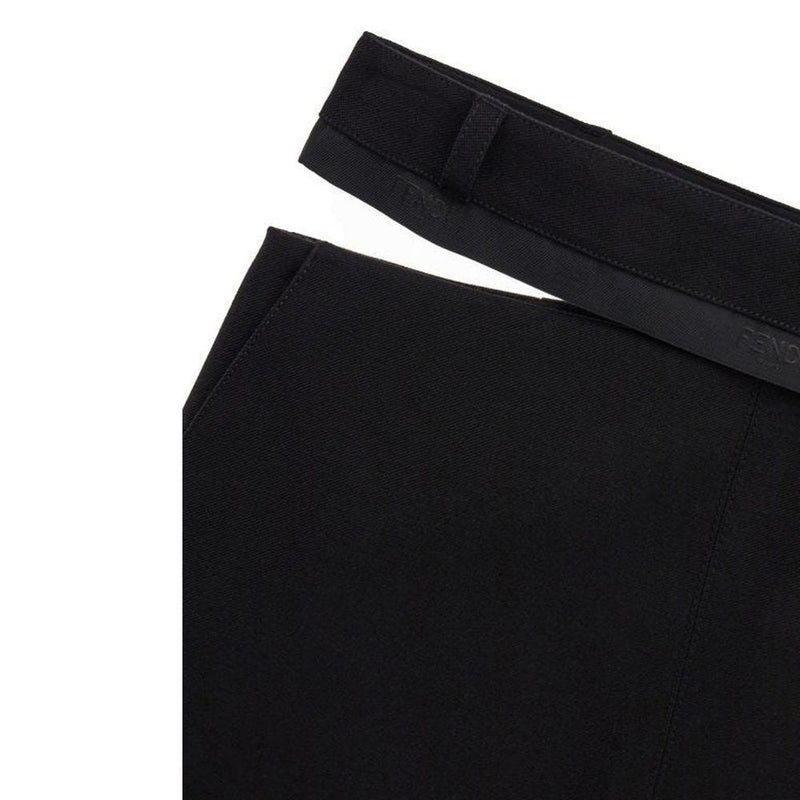 Fendi Black Virgin Wool Long Skirt for Women