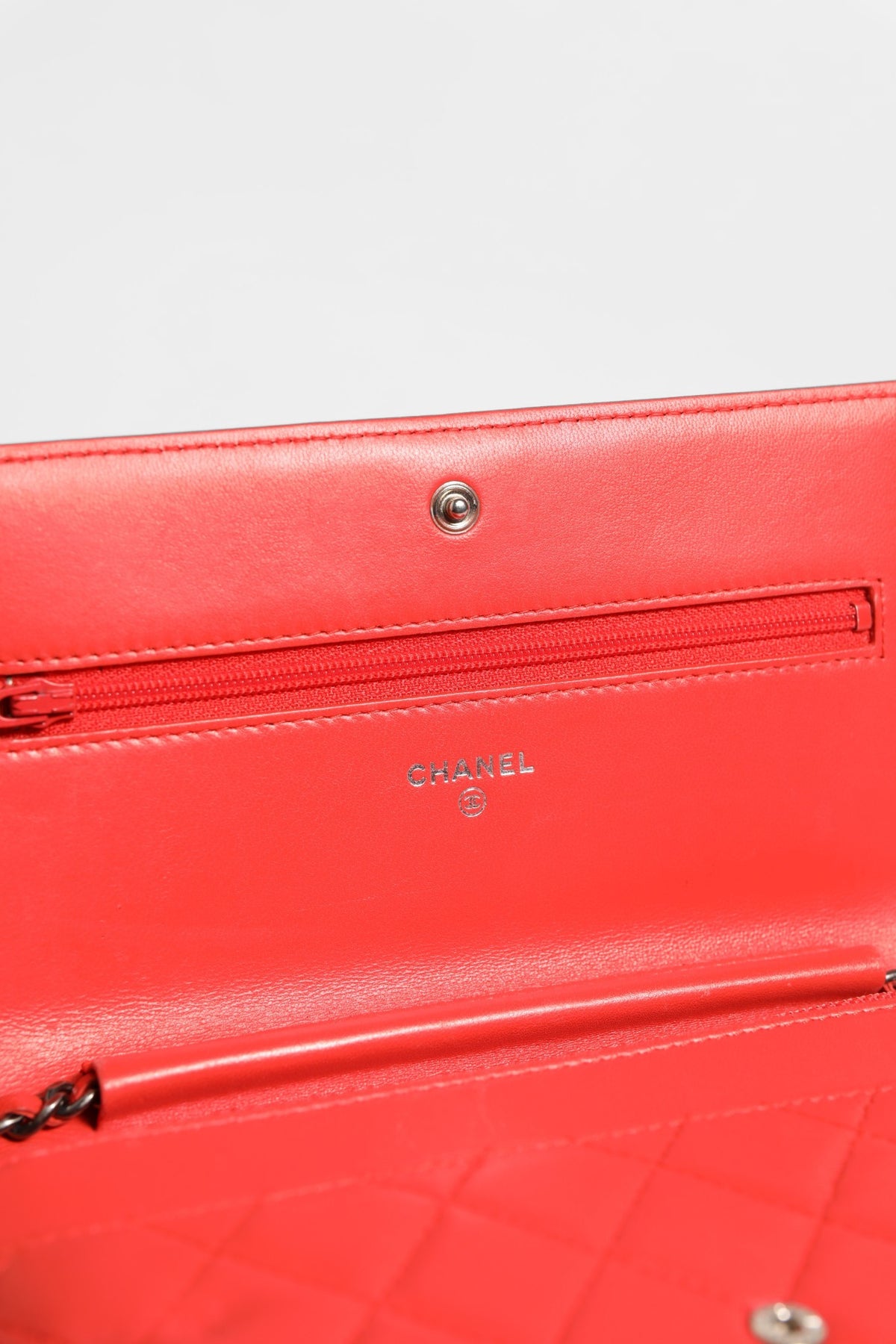 Chanel Boy Wallet on Chain en Cuir Agneau Rouge