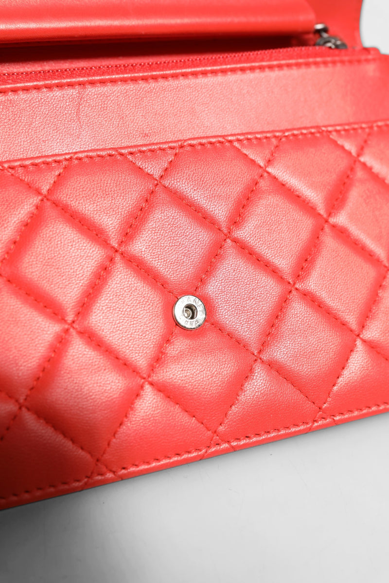 Chanel Boy Wallet on Chain en Cuir Agneau Rouge