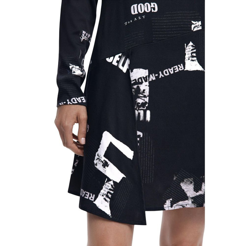 Desigual VEST_NEWSCORTO Black Viscose Short Dress for Women
