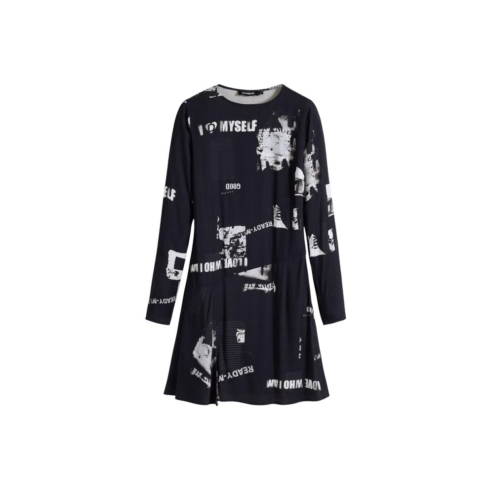 Desigual VEST_NEWSCORTO 25WWVW29 Black Viscose Short Dress