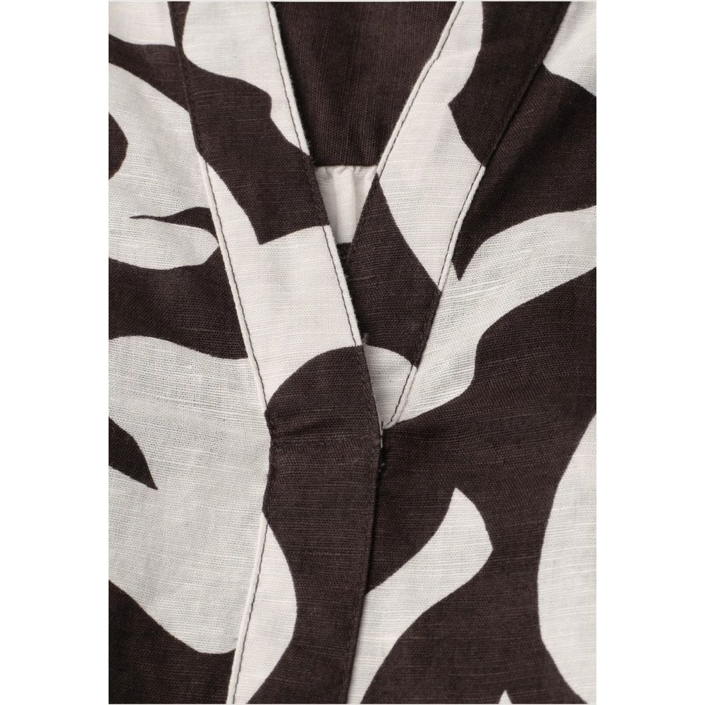 Street One SOL_Splitneck Brown Linen Blouse for Women