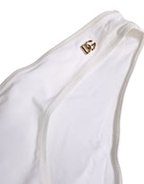 Dolce & Gabbana White DG Logo Plaque Bikini Bottom
