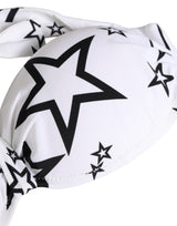Dolce & Gabbana White Millennials Star Padded Bandeau Bikini Top