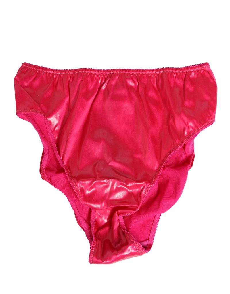 Dolce & Gabbana Pink Silk Satin High Waist Girdle Panty