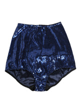 Dolce & Gabbana Blue Sequined High Waist Girdle Panty
