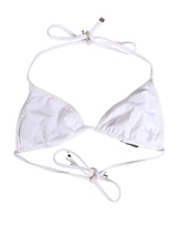Dolce & Gabbana White Nylon Triangle Bikini Top