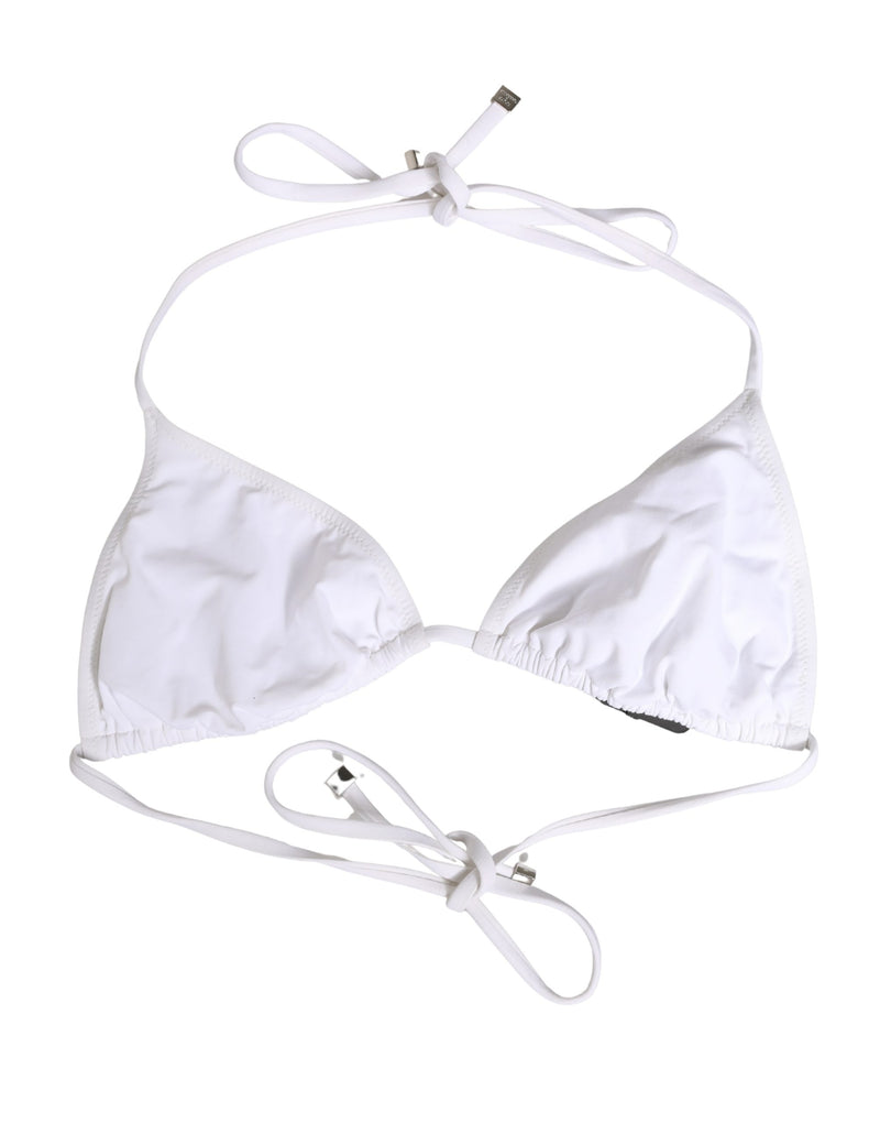 Dolce & Gabbana White Triangle Bikini Top - Swimwear Essential