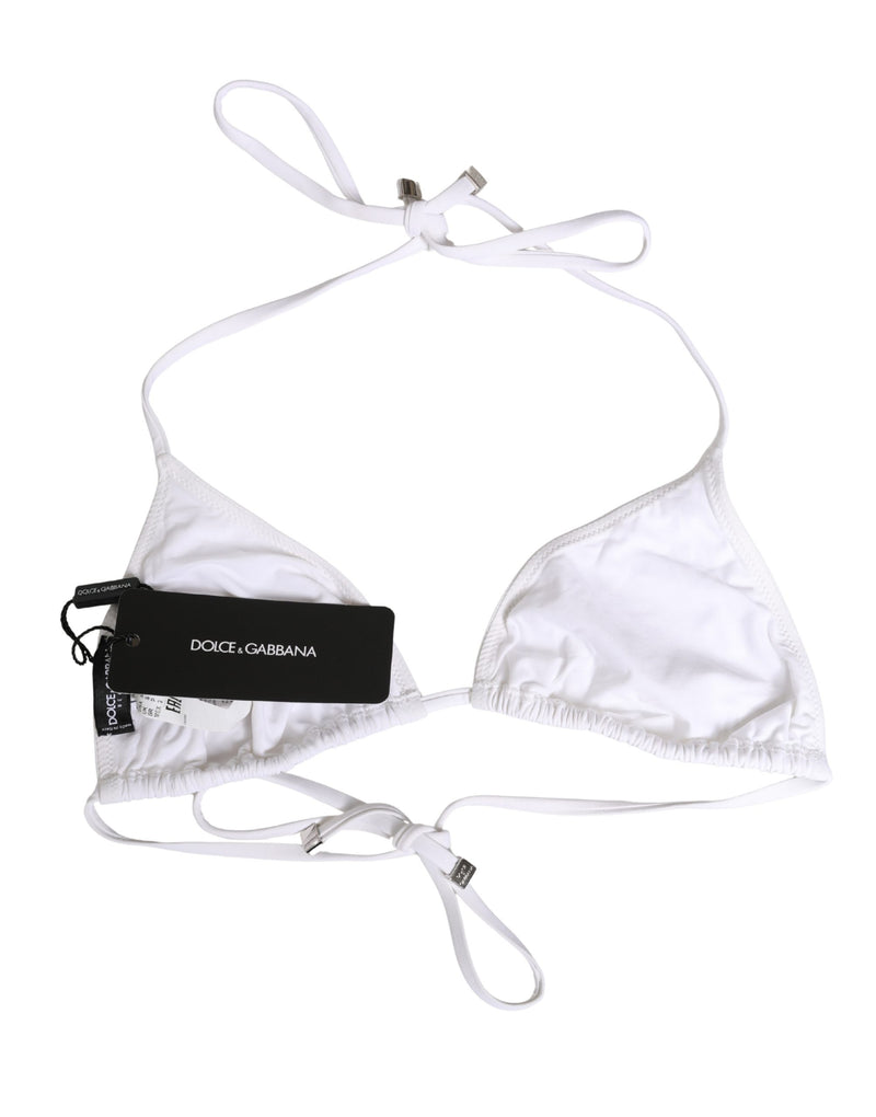 Dolce & Gabbana White Triangle Bikini Top - Swimwear Essential