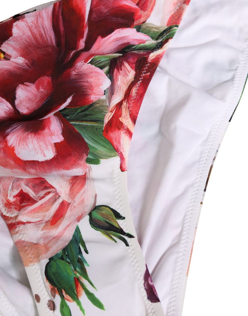 Dolce & Gabbana White Floral Print Bikini Bottom for Women