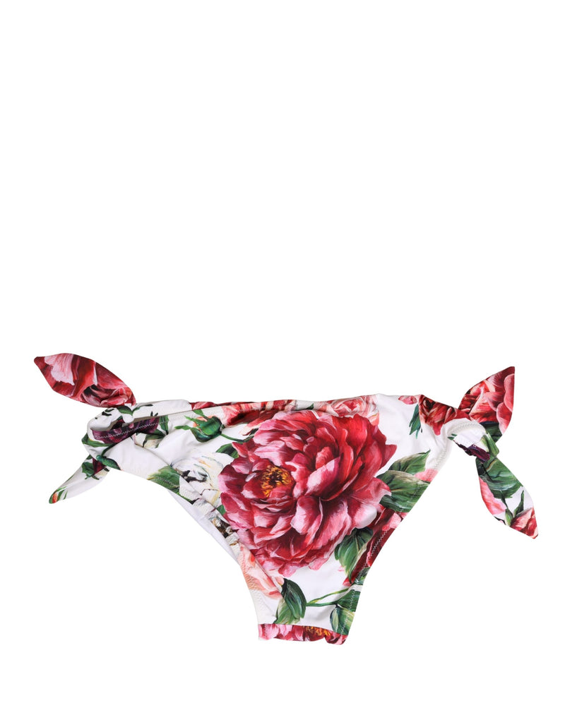 Dolce & Gabbana White Floral Print Bikini Bottom for Women