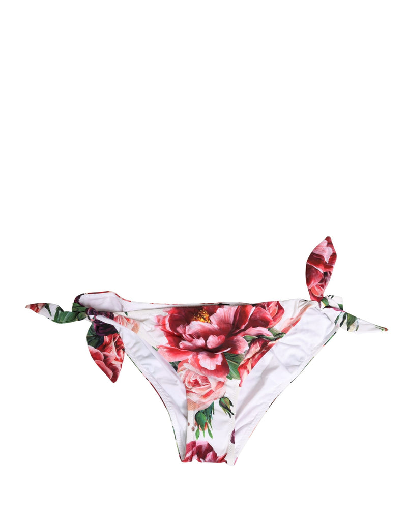 Dolce & Gabbana White Floral Print Bikini Bottom for Women