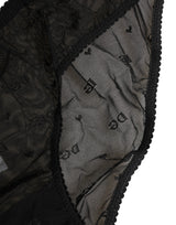 Dolce & Gabbana Black Sheer Mesh Lace Logo Brief Panty