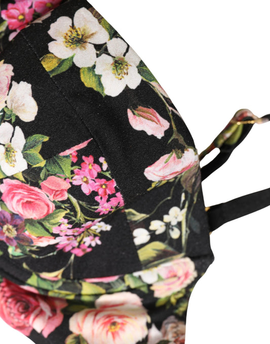Dolce & Gabbana Padded Balconnet Bra - Black Floral Design