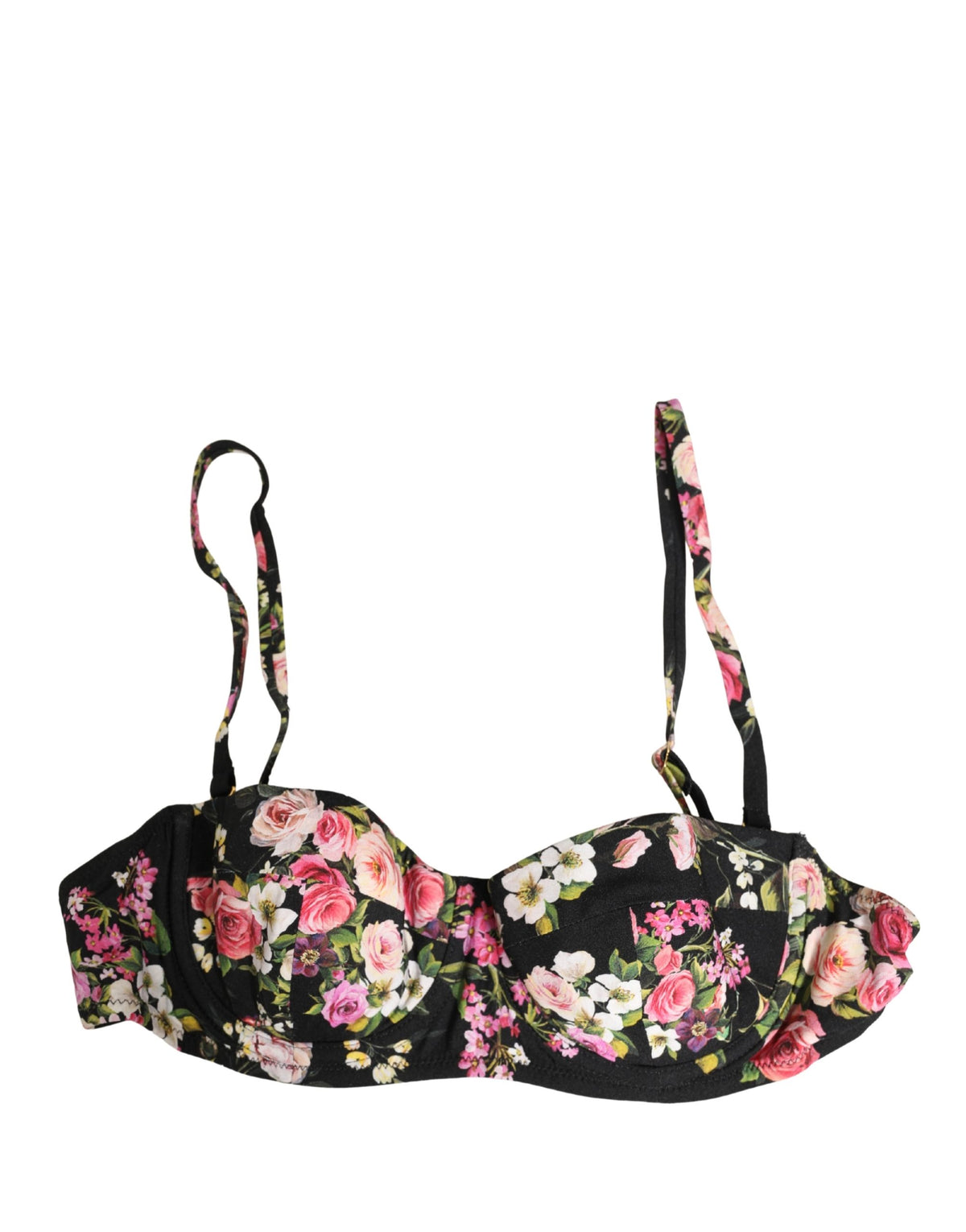 Dolce & Gabbana Padded Balconnet Bra - Black Floral Design