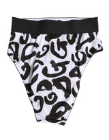 Dolce & Gabbana Black White Graphic Logo High Brief Underwear