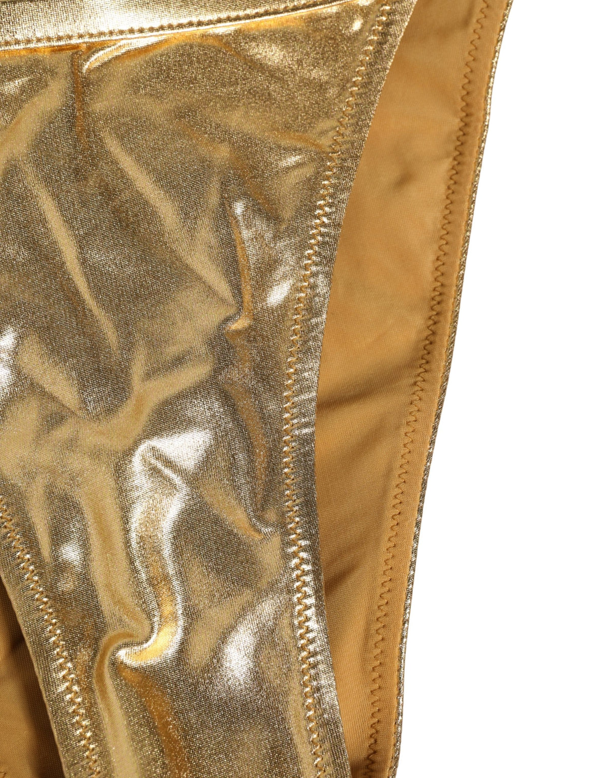 Dolce & Gabbana Gold-Tone Bikini Bottom with Logo