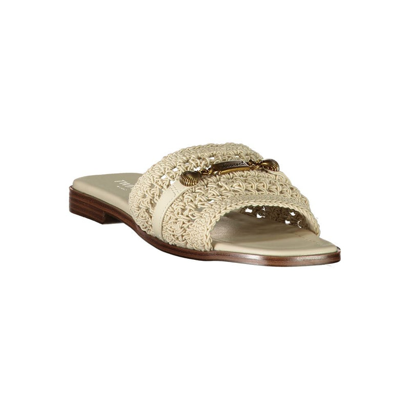 Twinset Beige Leather Women's Sandal - Chic & Versatile