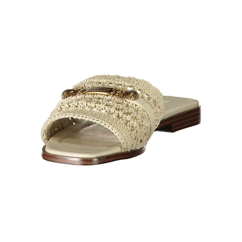 Twinset Beige Leather Women's Sandal - Chic & Versatile