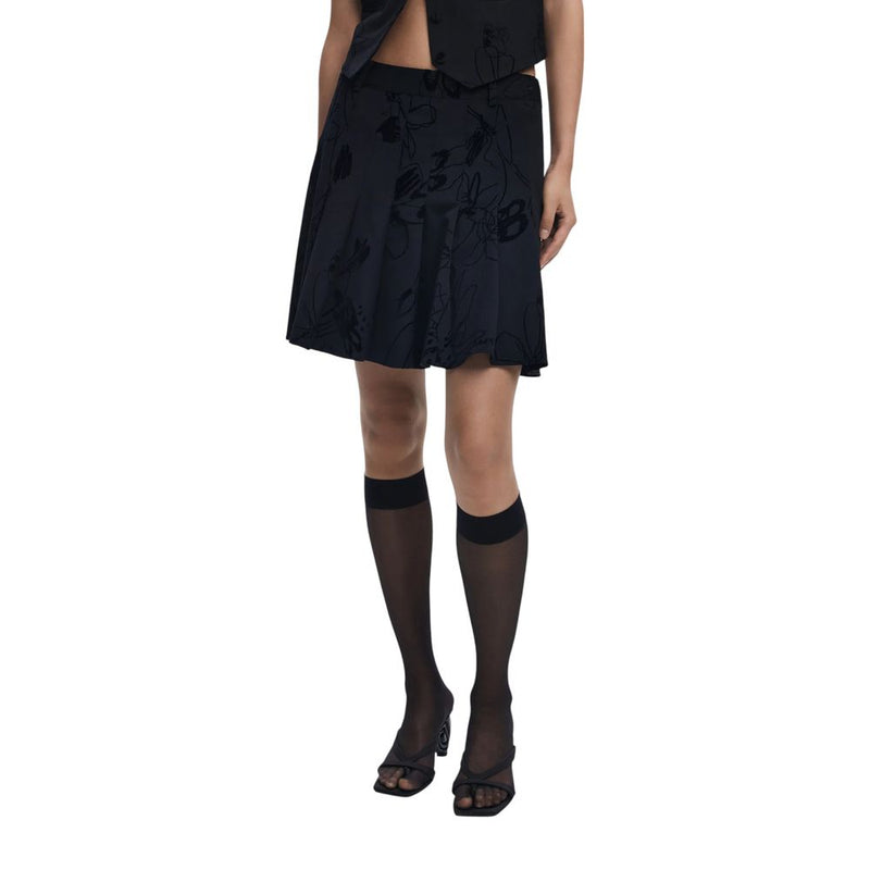 Mini-jupe noire en polyester Desigual