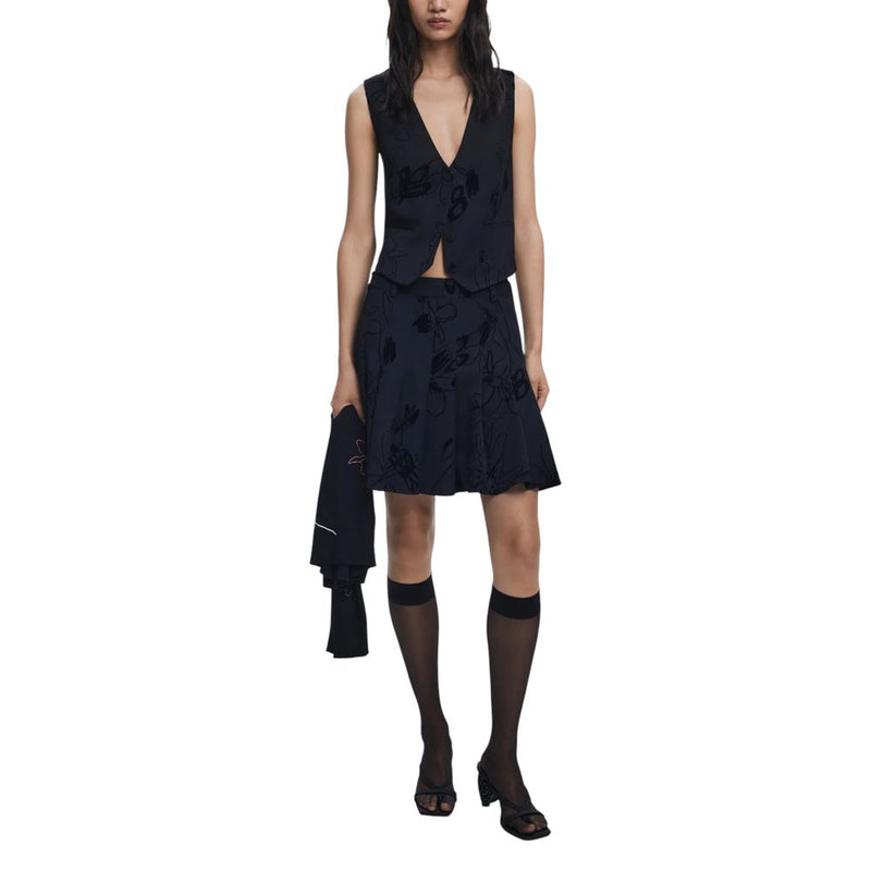 Mini-jupe noire en polyester Desigual
