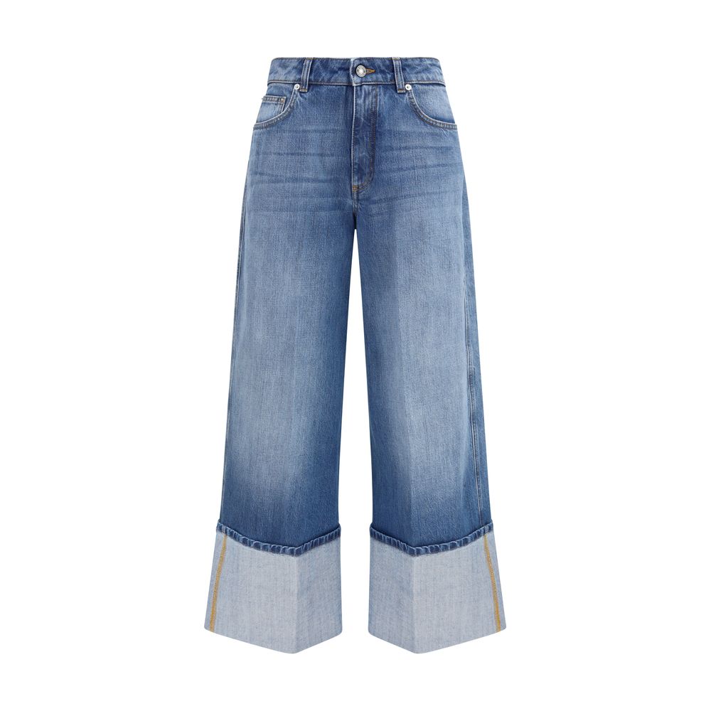 Givenchy Dégradé Turn-Up Blue Cotton Jeans for Women