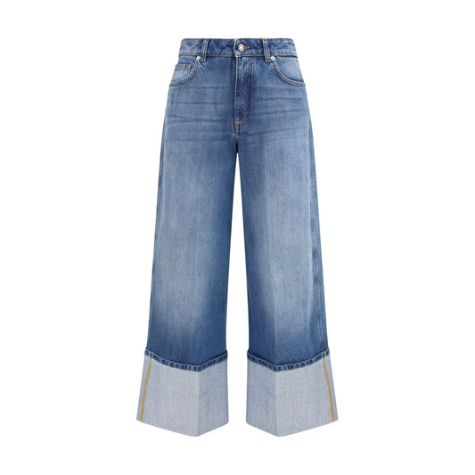 Givenchy Dégradé Turn-Up Blue Cotton Jeans for Women