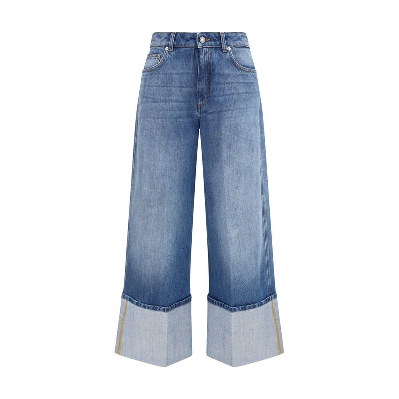 Givenchy Dégradé Blue Cotton Wide-Leg Jeans for Women