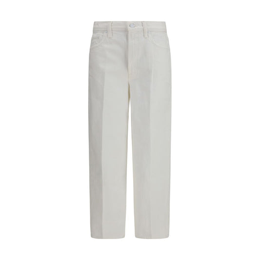 Mother Denim Picket Fence White Cotton Bootcut Jeans