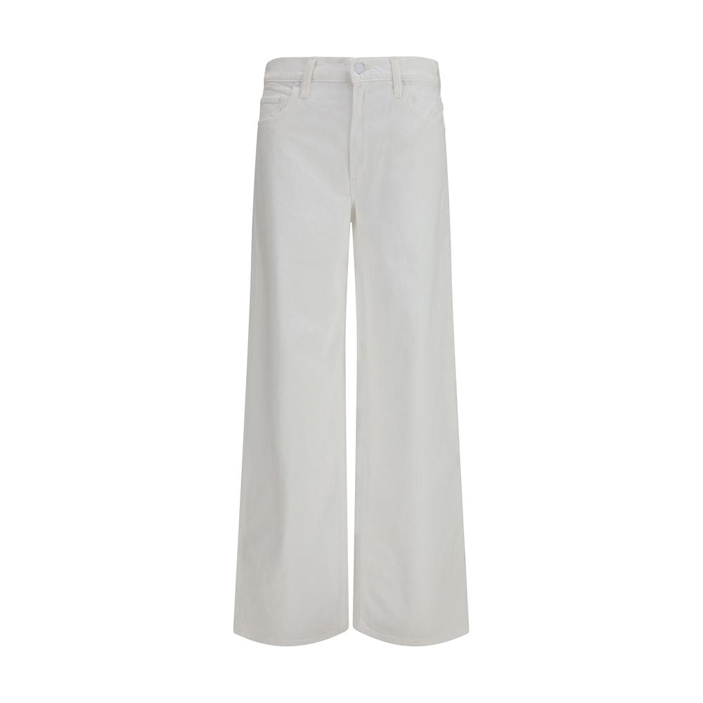 Mother Denim Rerun Zip Sneak White Cotton Jeans for Women