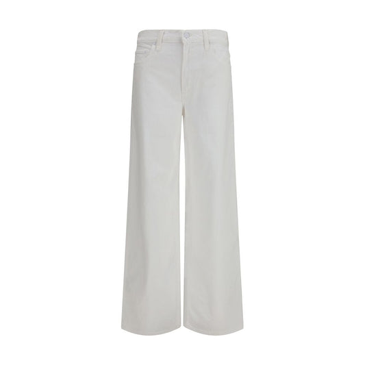 Mother Denim Rerun Zip Sneak White Cotton Jeans for Women