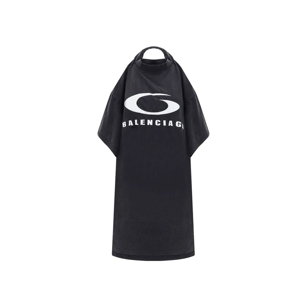Balenciaga Black Cotton Casual Dress - Elegant Midi Style