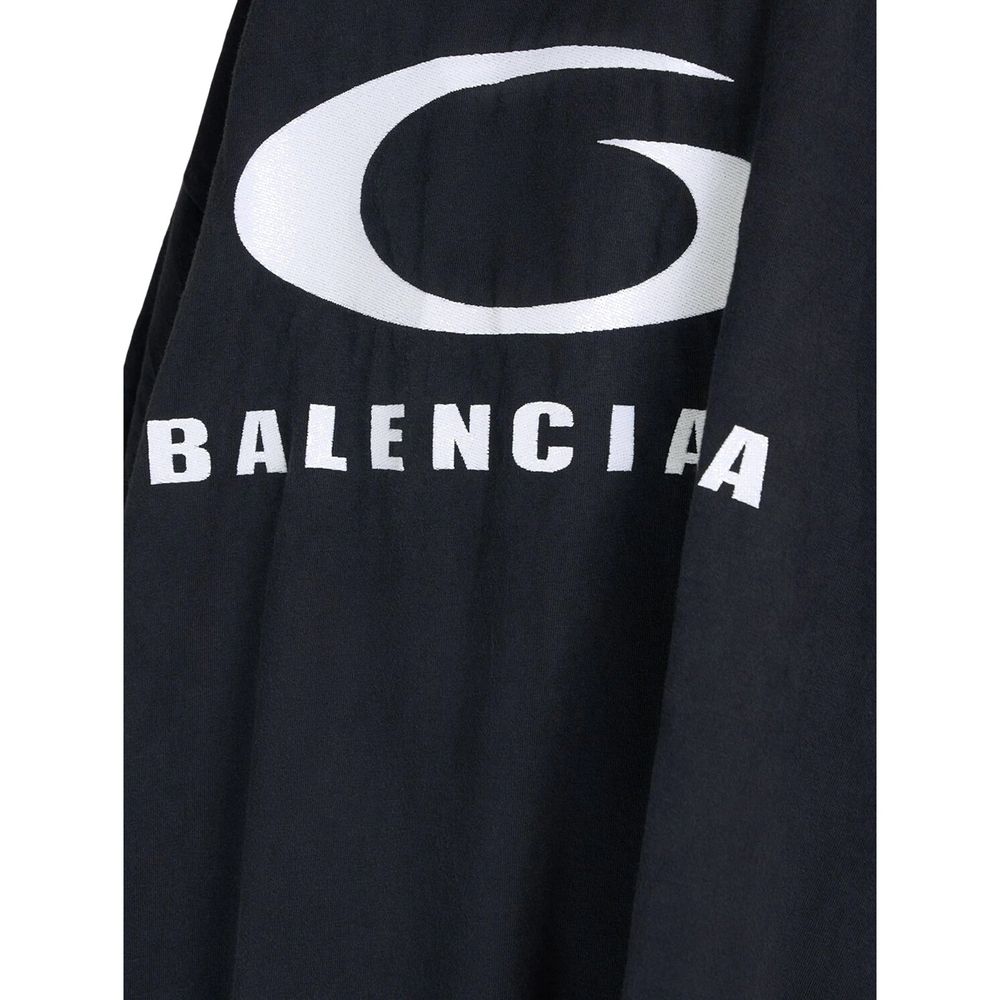 Balenciaga Black Cotton Casual Dress - Elegant Midi Style