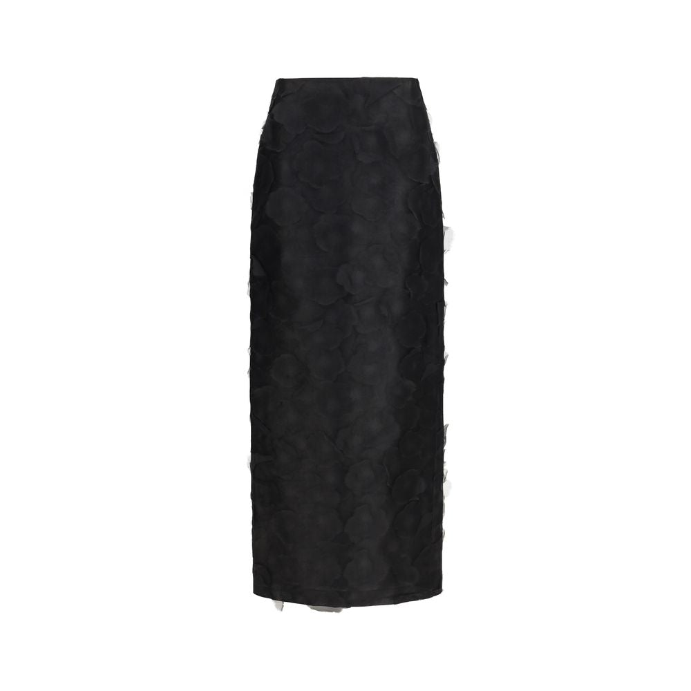 Max Mara Adepto Black Silk Long Skirt