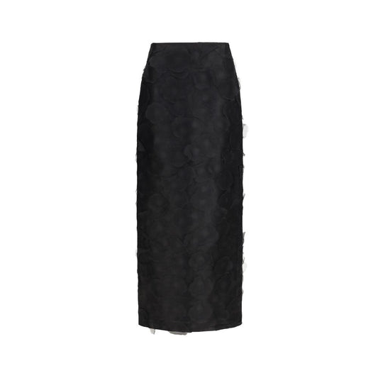 Max Mara Adepto Black Silk Long Skirt