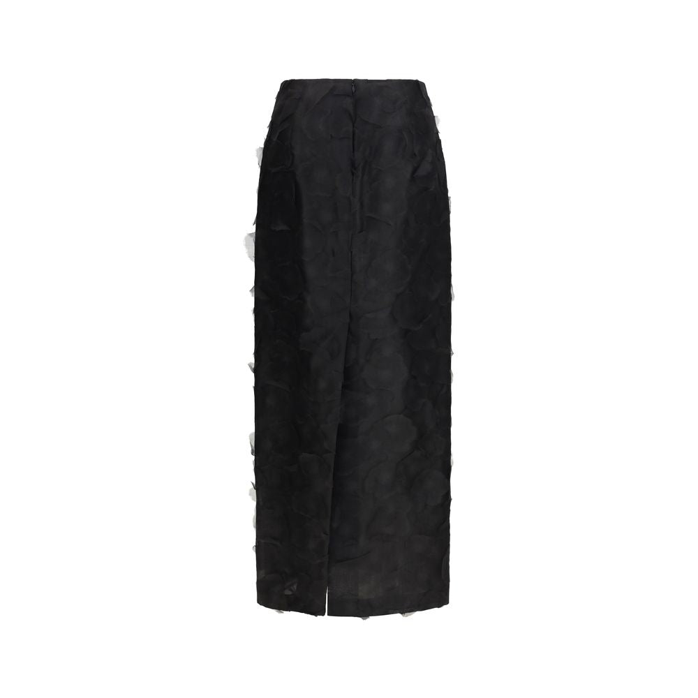 Max Mara Adepto Black Silk Long Skirt