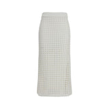 Max Mara Pure White Cotton Midi Skirt