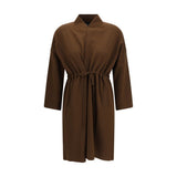 Ella Brown Viscose Coat - Versatile Women's Outerwear