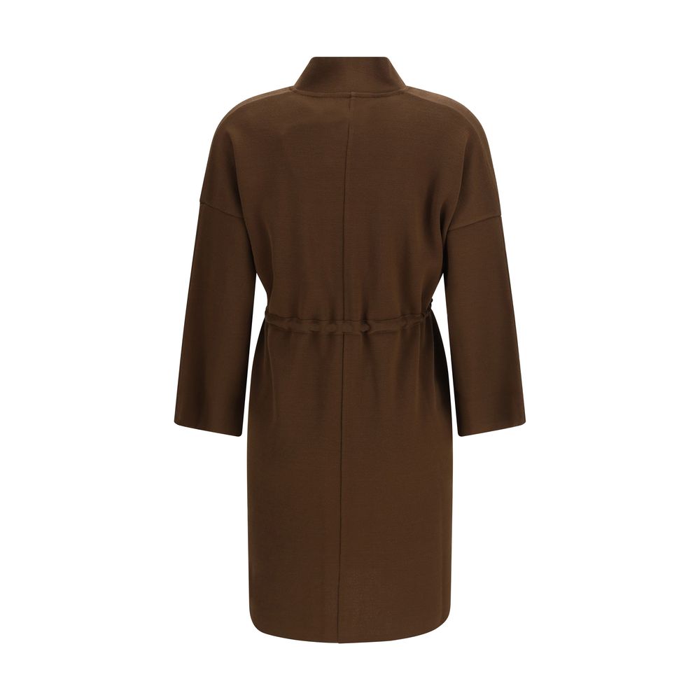 Ella Brown Viscose Coat - Versatile Women's Outerwear