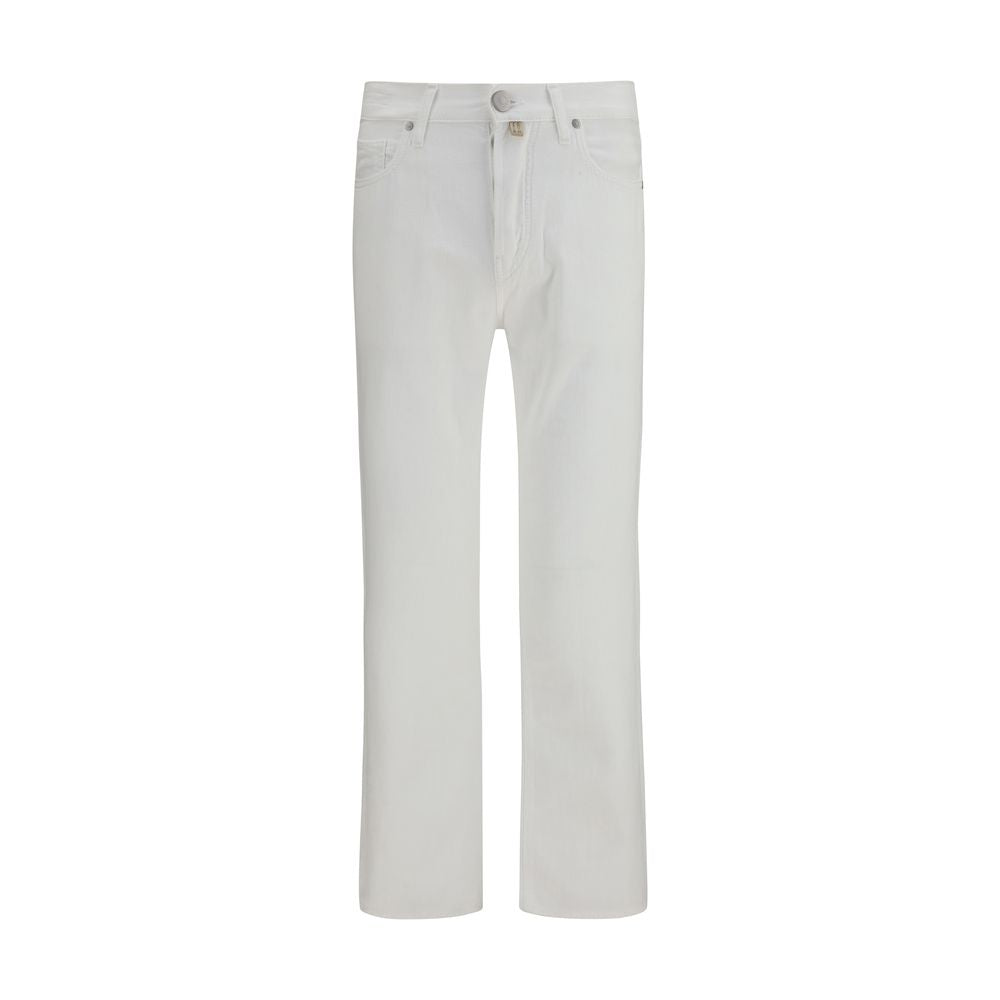 Jacob Cohen White Cotton Straight-Leg Jeans - Edo Vintage