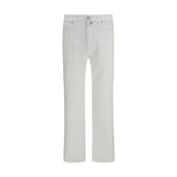 Jacob Cohen White Cotton Straight-Leg Jeans - Edo Vintage