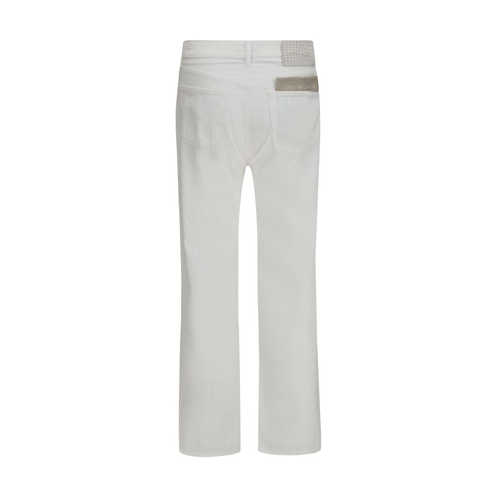 Jacob Cohen White Cotton Straight-Leg Jeans - Edo Vintage