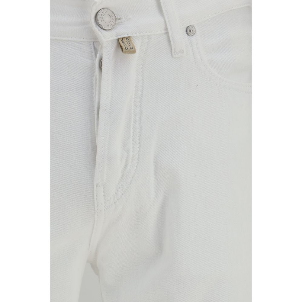 Jacob Cohen White Cotton Straight-Leg Jeans - Edo Vintage