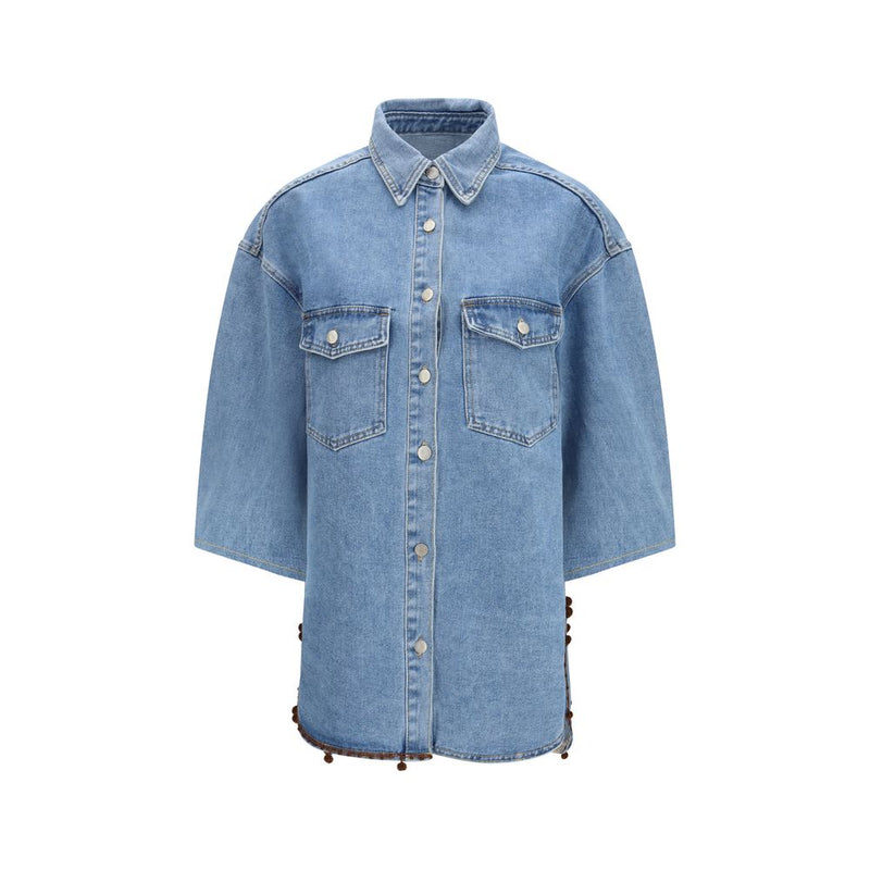 Ella Blue Cotton Denim Jacket with Sequin Details