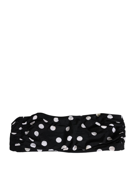 Dolce & Gabbana Bandeau Bikini Top in Black and White Polka Dot