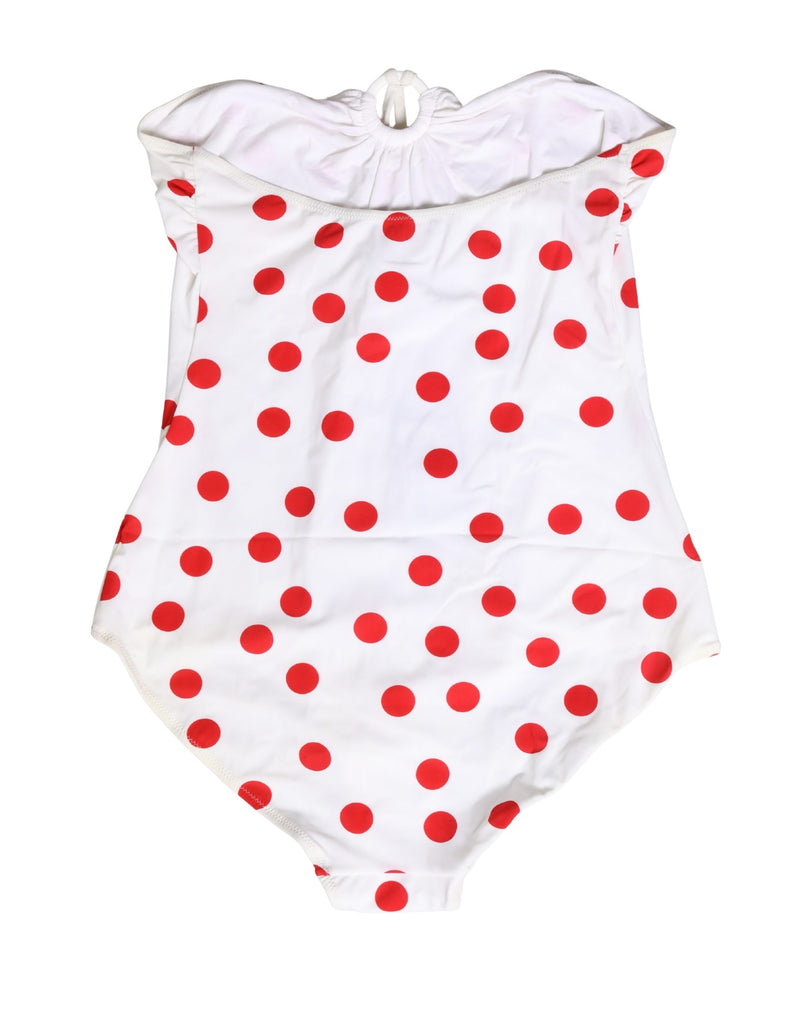 Dolce & Gabbana White Polka Dot One-Piece Swimsuit