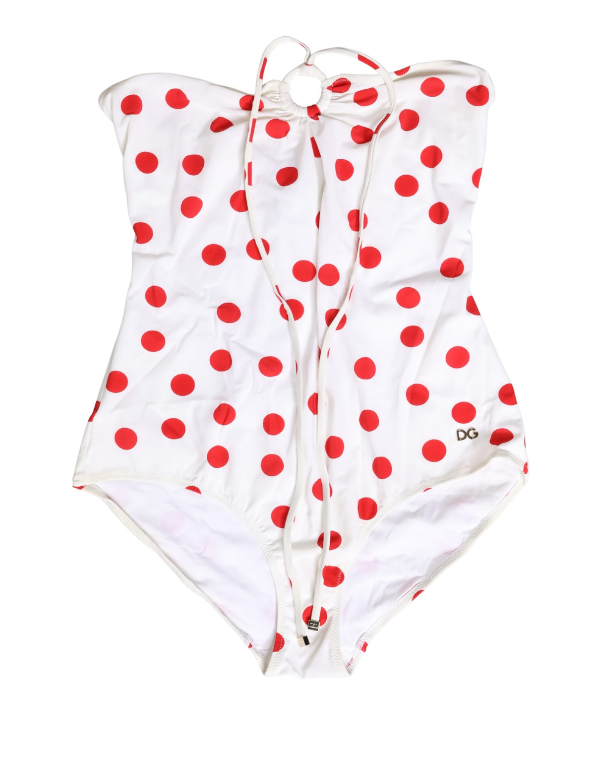 Dolce & Gabbana White Polka Dot One-Piece Swimsuit